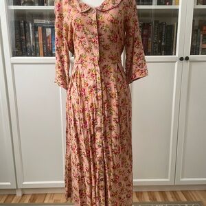 April Cornell Pink Floral Maxi Dress